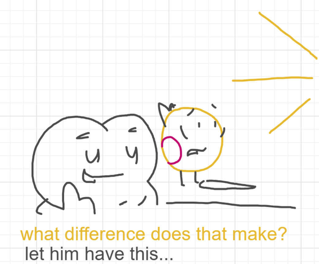 A panel from I've Been Everywhere, Man, episode nine of the Board Boards object show by Furretwalk/WalkingFurret.